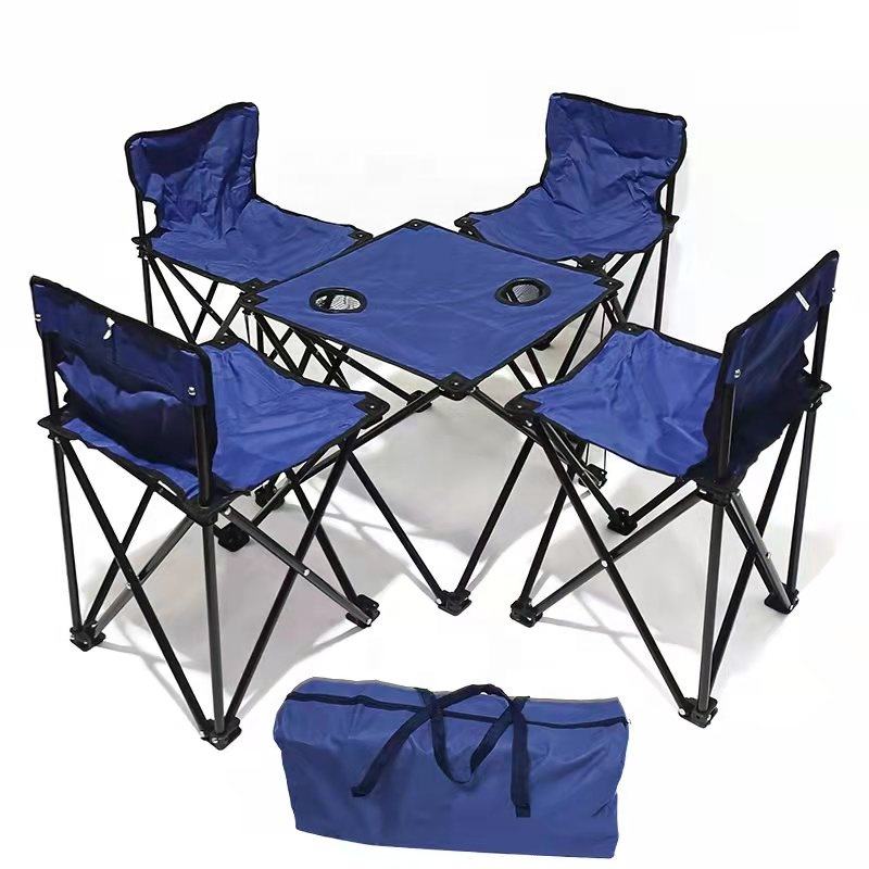 Ensemble de Pique-Nique : Table Pliante + 4 Chaises avec Sac de Transport