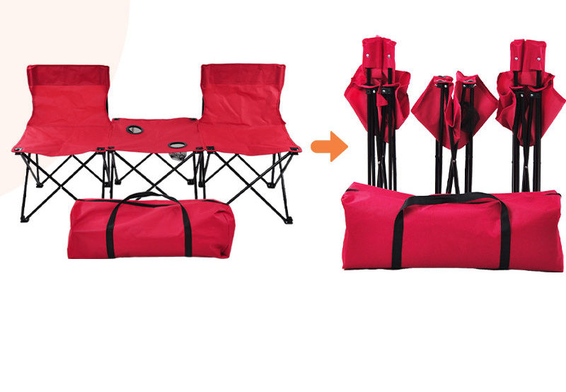 Ensemble de Pique-Nique : Table Pliante + 4 Chaises avec Sac de Transport