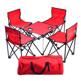 Ensemble de Pique-Nique : Table Pliante + 4 Chaises avec Sac de Transport