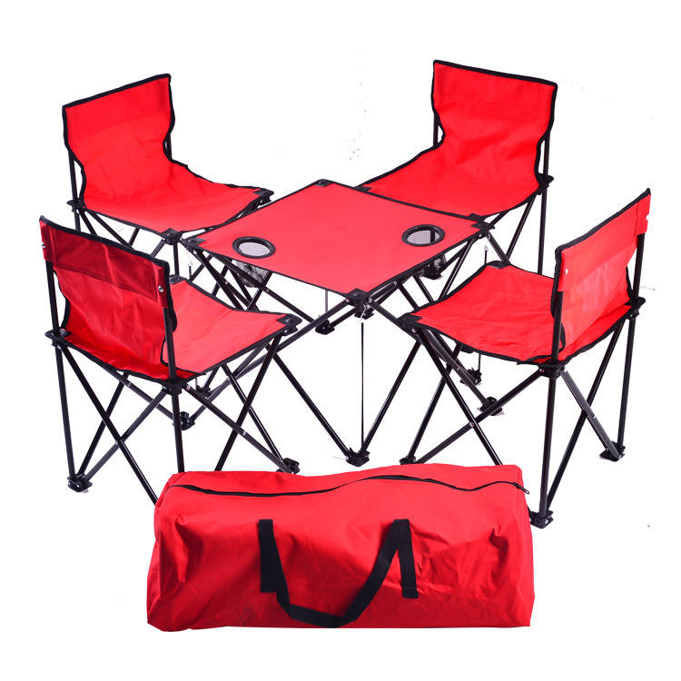 Ensemble de Pique-Nique : Table Pliante + 4 Chaises avec Sac de Transport