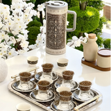 Service de Réception Royal – Ensemble Complet Thermos, Tasses et Plateau (22 Pièces)