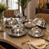 Ensemble de 4 Plats de Service Royaux en Acier Inoxydable