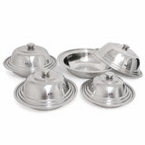 Ensemble de 4 Plats de Service Royaux en Acier Inoxydable