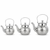 Trio de Théières Haut de Gamme – Éclat Miroir & Design Texturé