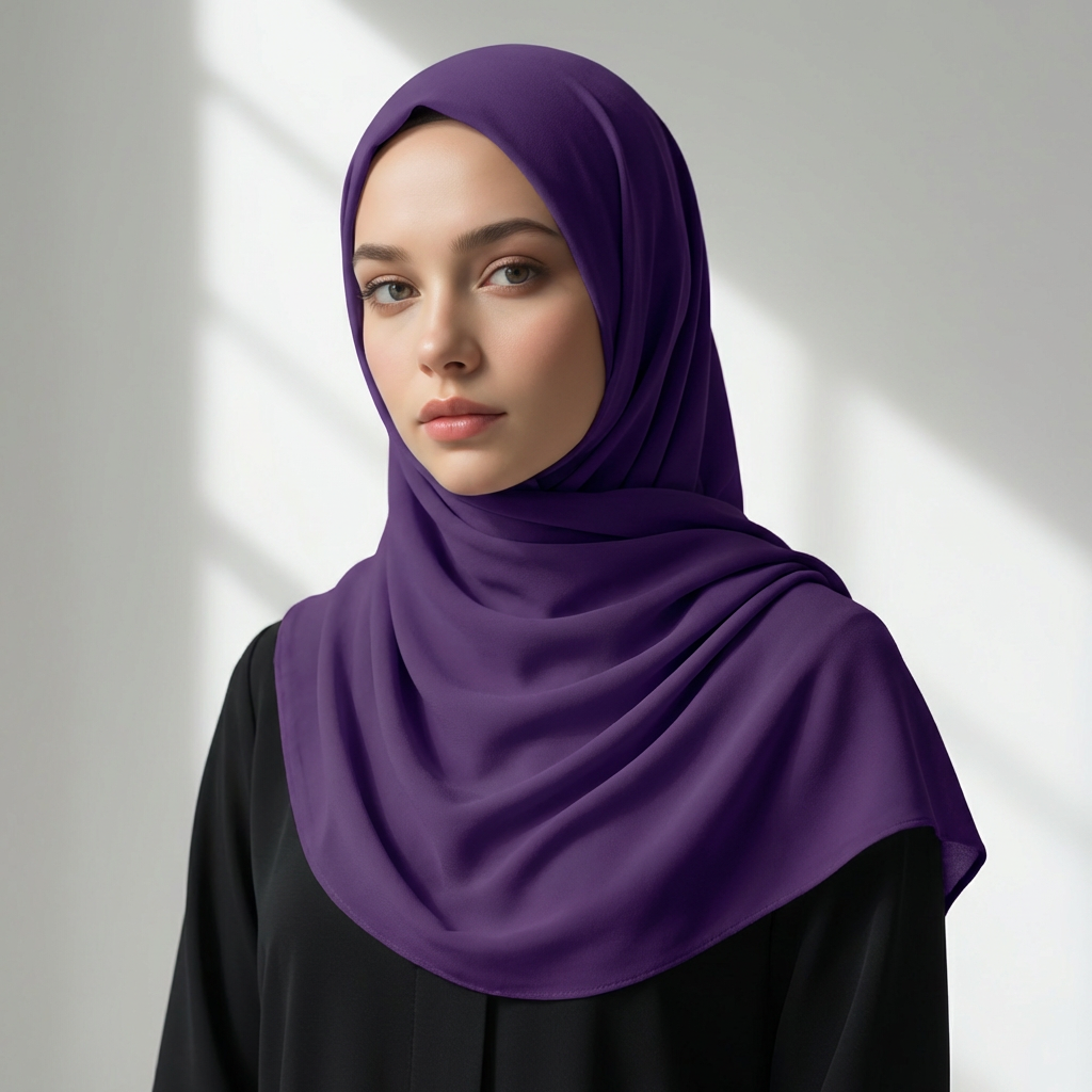 Foulard Violet Impérial – Douceur CottonSoft