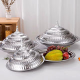 Set de 4 Plats en Acier Inoxydable avec Couvercle (Diamètres 30 à 45 cm)