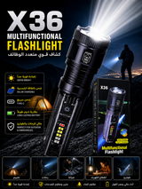 Lampe Torche Multifonction X36 Rechargeable USB + Solaire