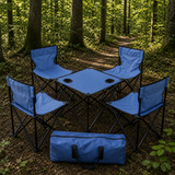Ensemble de Pique-Nique : Table Pliante + 4 Chaises avec Sac de Transport