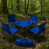 Ensemble de Pique-Nique : Table Pliante + 4 Chaises avec Sac de Transport