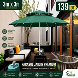 Parasol Jardin 3x3m – Haute Qualité Anti-UV