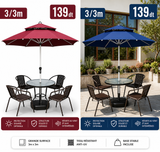 Parasol Jardin 3x3m – Haute Qualité Anti-UV
