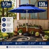Parasol Jardin 3x3m – Haute Qualité Anti-UV